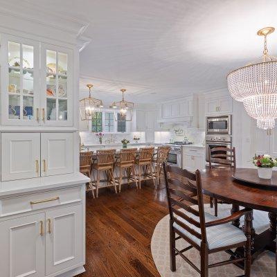 kitchen gold crystal chandelier white cabinets 